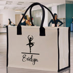 Dance Personalized Tote Bag Ballet Bag Gymnastic Bag Ballerina Bag Dancer Gift Dance Teacher Gift Dance Student Bag Custom for Women Girls