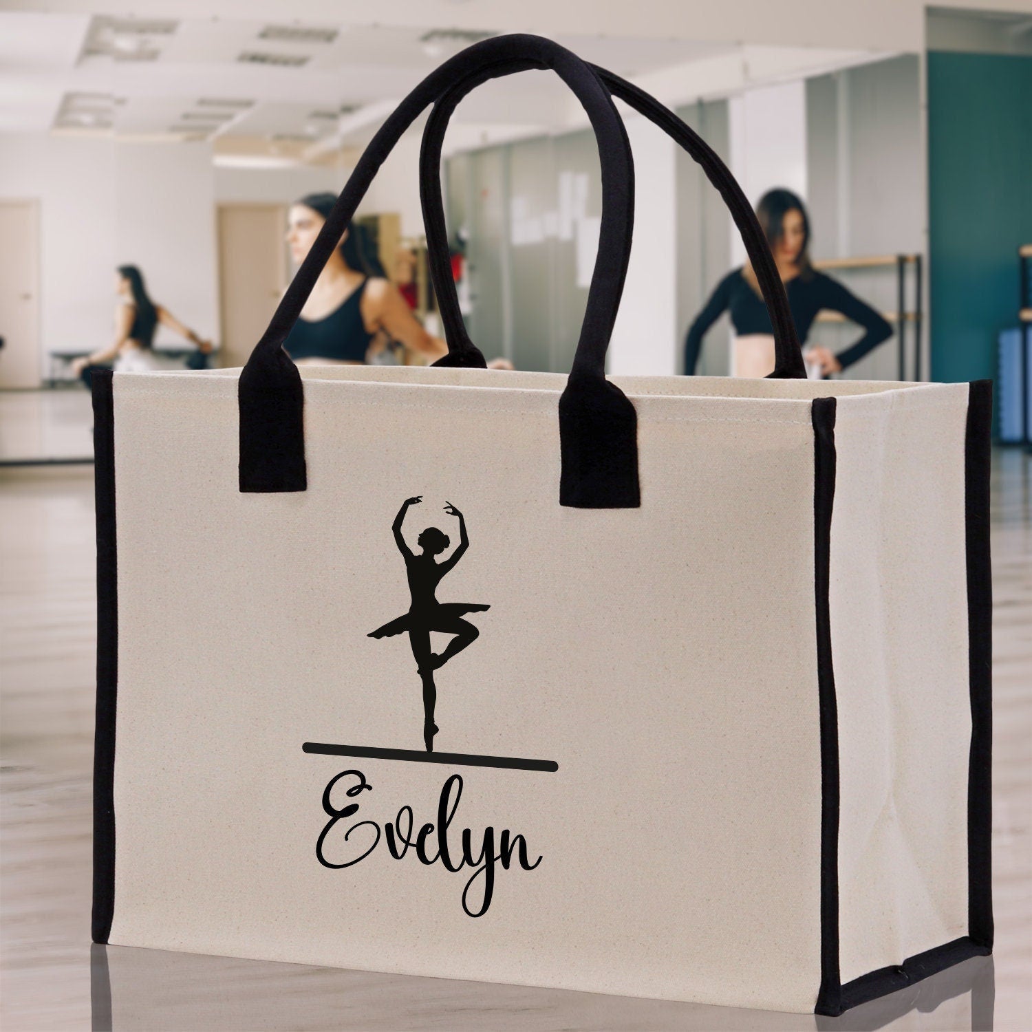 Dance Personalized Tote Bag Ballet Bag Gymnastic Bag Ballerina Bag Dancer Gift Dance Teacher Gift Dance Student Bag Custom for Women Girls