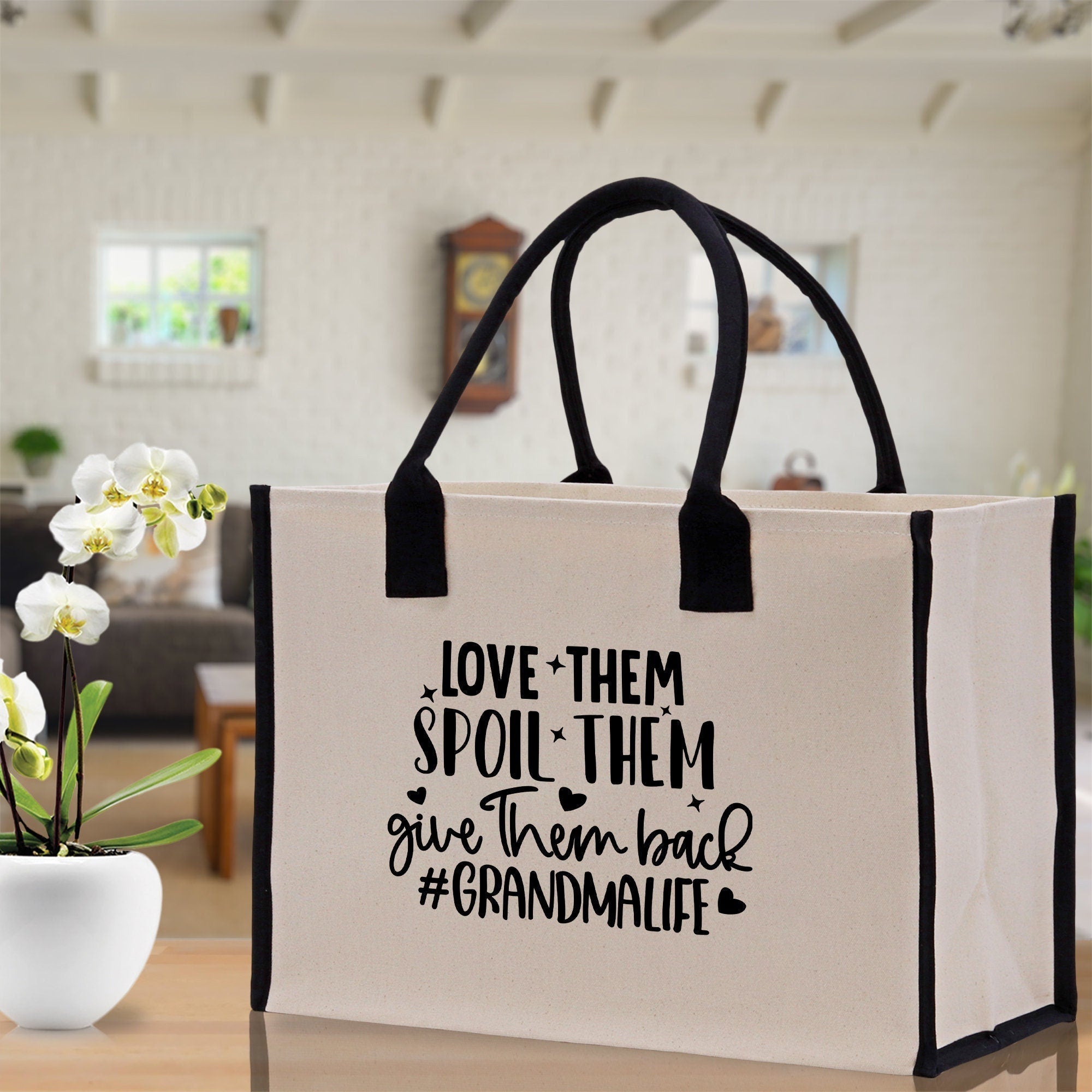 Grandma Tote Bag Grandma's Getaway Bag Grandma Nana Bag Grandma Gift Bag Shopping Bag Mothers Day Gift Live Love Spoil Bag Grandma Beach Bag
