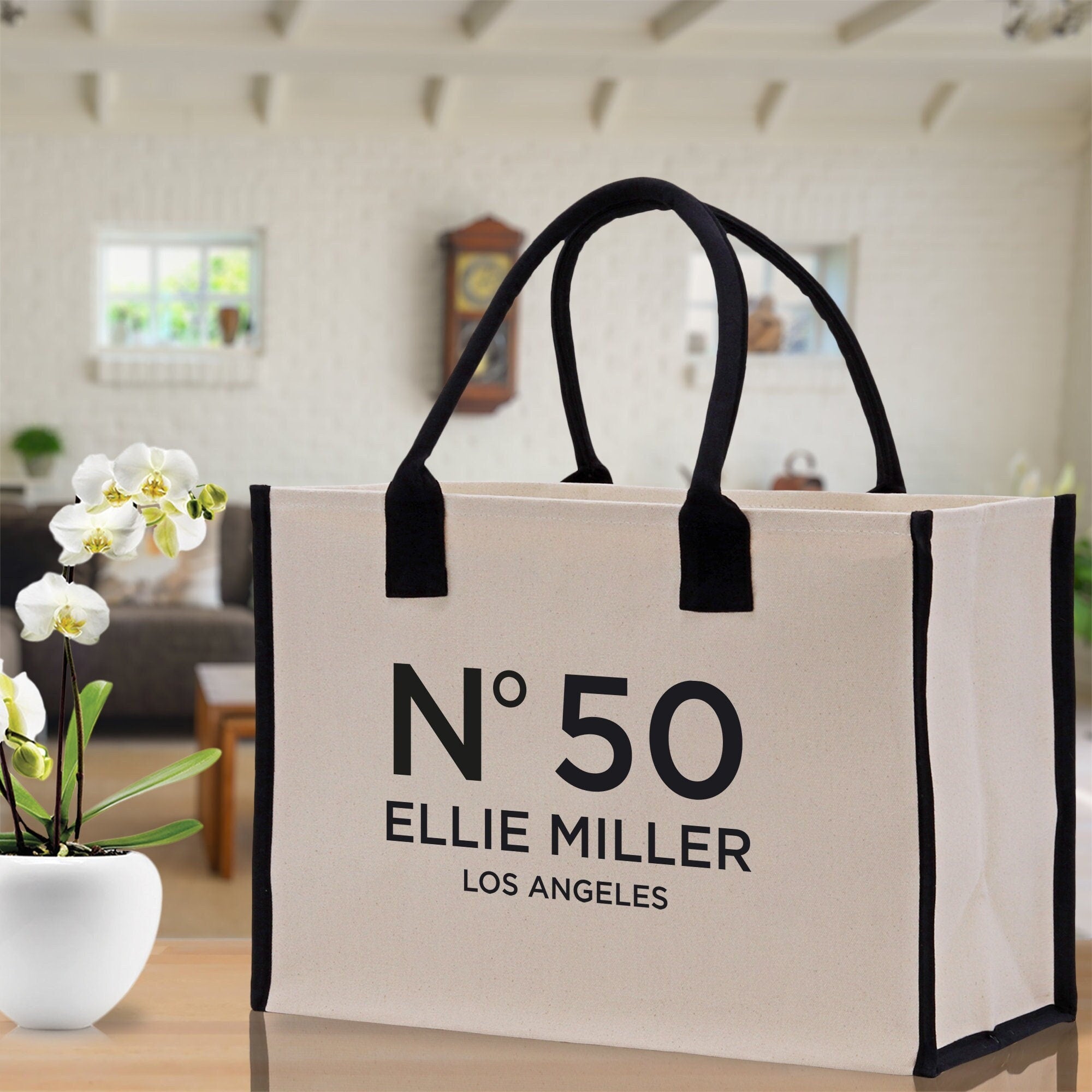 Birthday Celebration Personalized Gift Canvas Tote Bag with Name and State 40th 50th Birthday Gift Tote Bag for Her Custom Birthday Gift