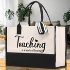 Teaching Is A Work Of Heart Tote Bag Teacher Bag Teacher Gift Teacher Retirement Gift Best Teacher Gifts Teacher Appreciation Gift