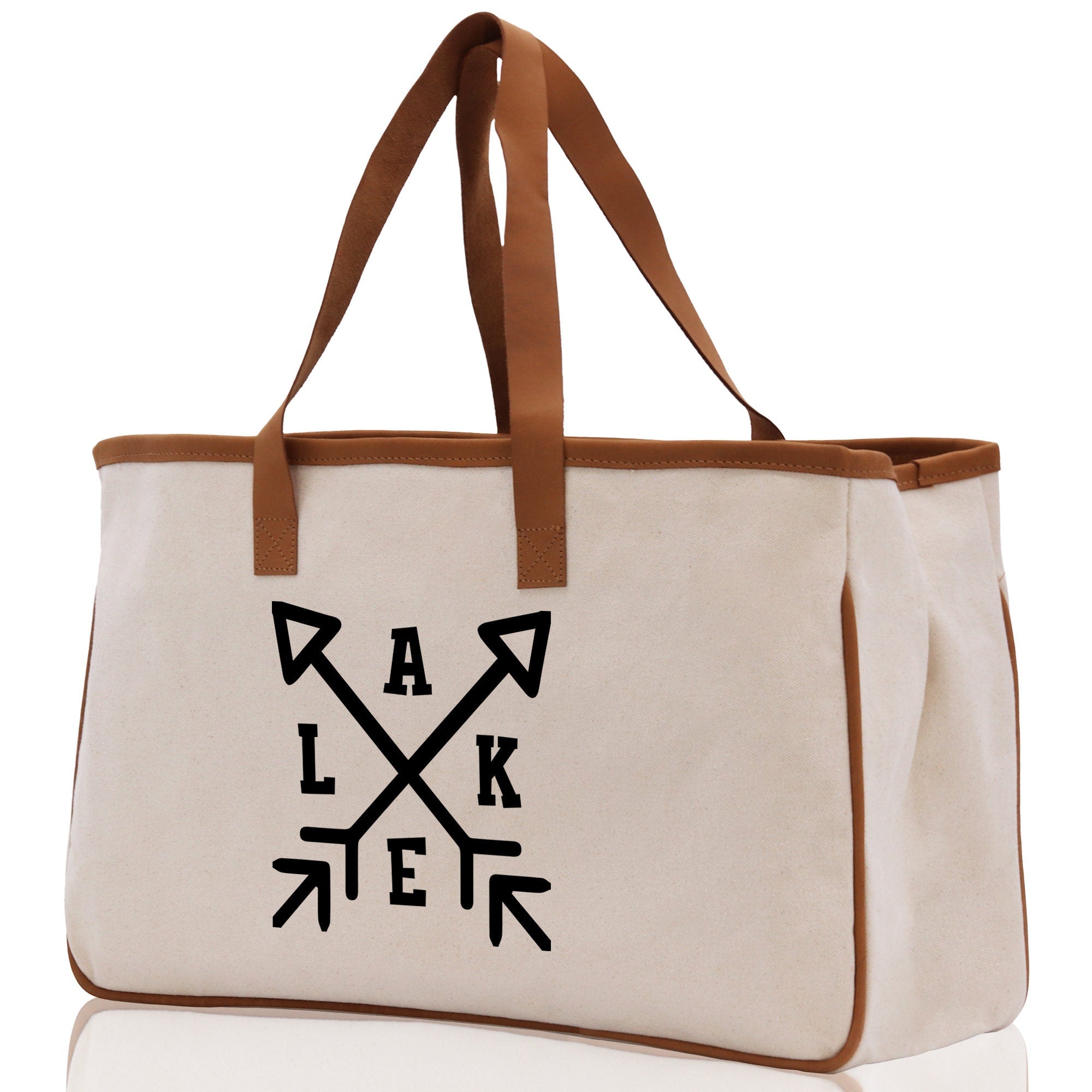 Lake Cotton Canvas Chic Tote Bag Lake Tote Lake Lover Gift Tote Bag Outdoor Tote Weekender Tote Laker Tote Multipurpose Tote