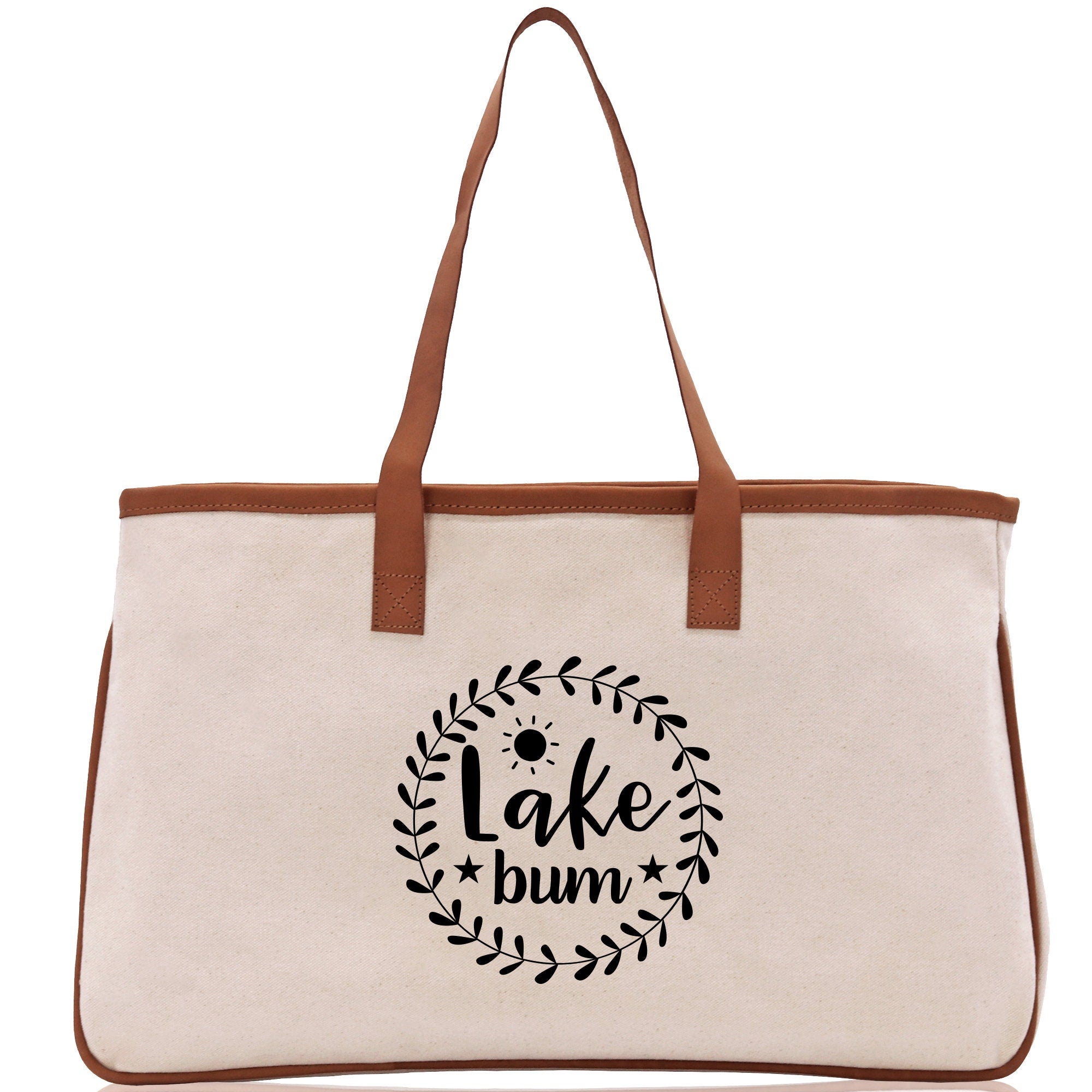 Lake Bum Cotton Canvas Chic Tote Bag Lake Lover Gift Tote Bag Laker Tote Outdoor Tote Weekender Tote Camper Tote Multipurpose Tote