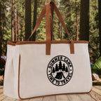 Summer Camp Time To Travel Cotton Canvas Chic Tote Bag Camping Tote Camping Lover Gift Tote Bag Outdoor Tote Weekender Tote Camper Tote