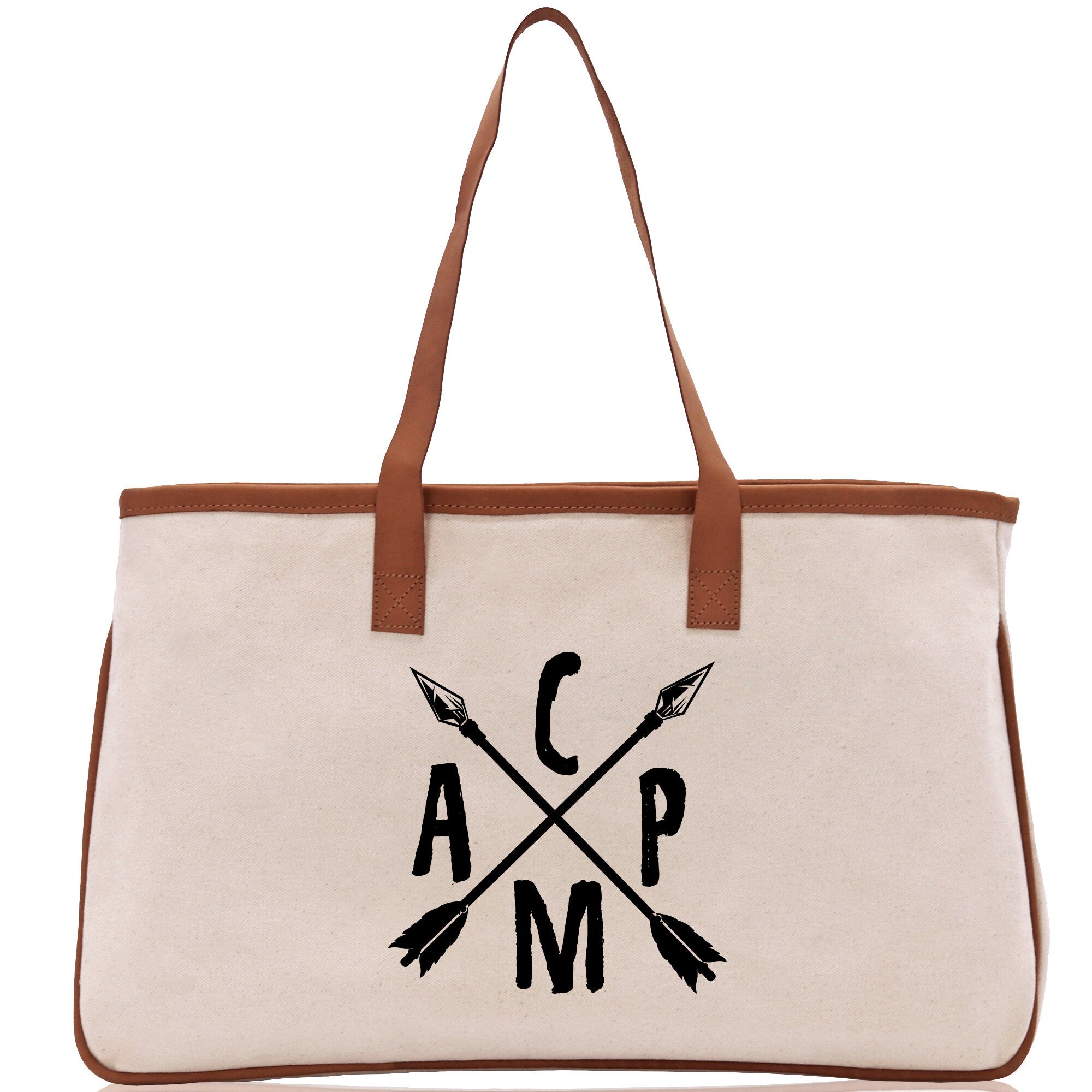 Camp Cotton Canvas Chic Tote Bag Camping Tote Camping Lover Gift Tote Bag Outdoor Tote Weekender Tote Camper Tote Multipurpose Tote