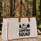 Camping Squad Cotton Canvas Chic Tote Bag Camping Tote Camping Lover Gift Tote Bag Outdoor Tote Weekender Tote Camper Tote Multipurpose Tote