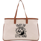 Enjoy the Little Things Cotton Canvas Chic Tote Bag Camping Tote Camping Lover Gift Tote Bag Outdoor Tote Multipurpose Weekender Tote