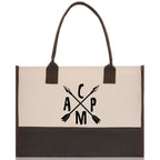Camp Cotton Canvas Chic Tote Bag Camping Tote Camping Lover Gift Tote Bag Outdoor Tote Weekender Tote Camper Tote Multipurpose Tote