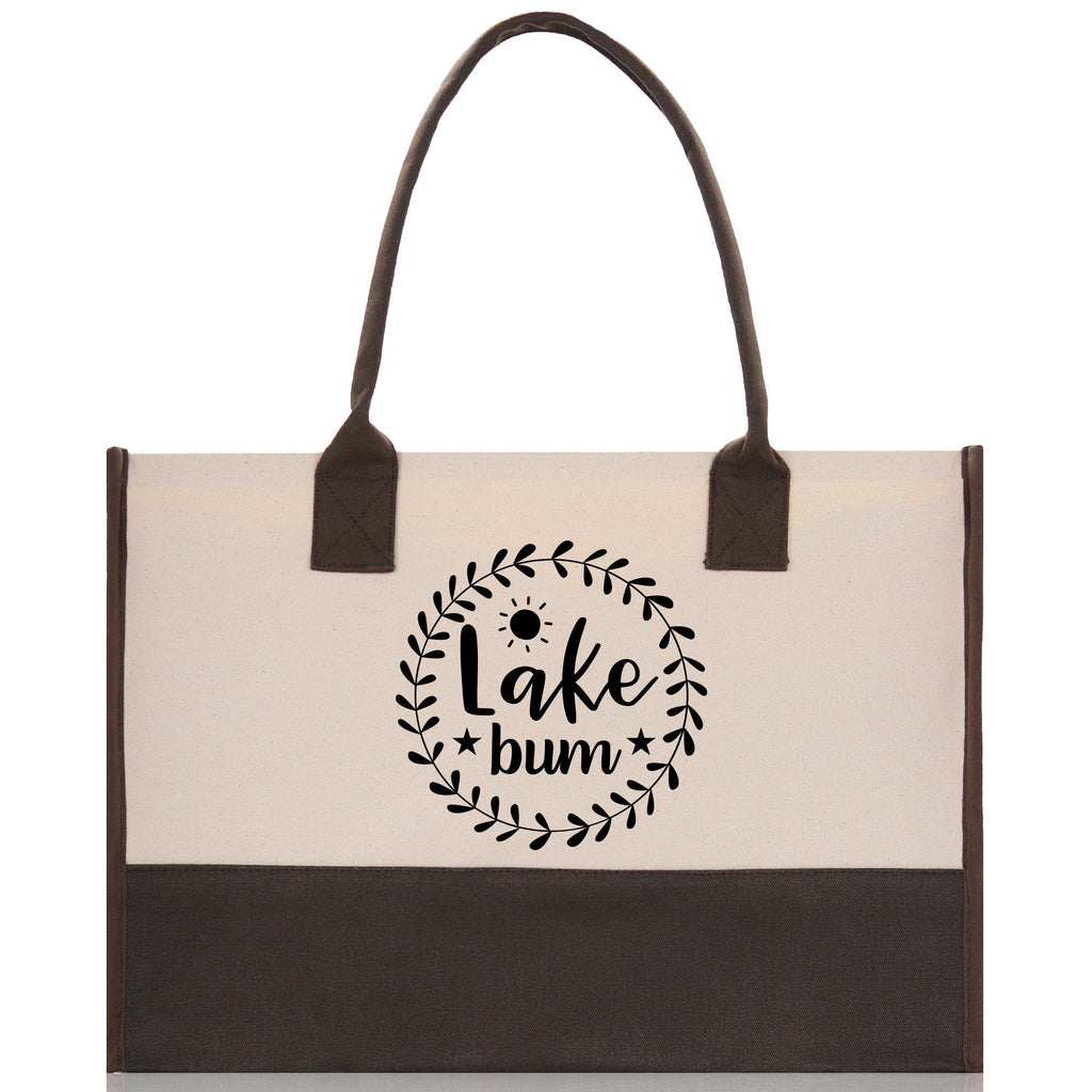 Lake Bum Cotton Canvas Chic Tote Bag Lake Lover Gift Tote Bag Laker Tote Outdoor Tote Weekender Tote Camper Tote Multipurpose Tote