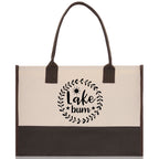 Lake Bum Cotton Canvas Chic Tote Bag Lake Lover Gift Tote Bag Laker Tote Outdoor Tote Weekender Tote Camper Tote Multipurpose Tote