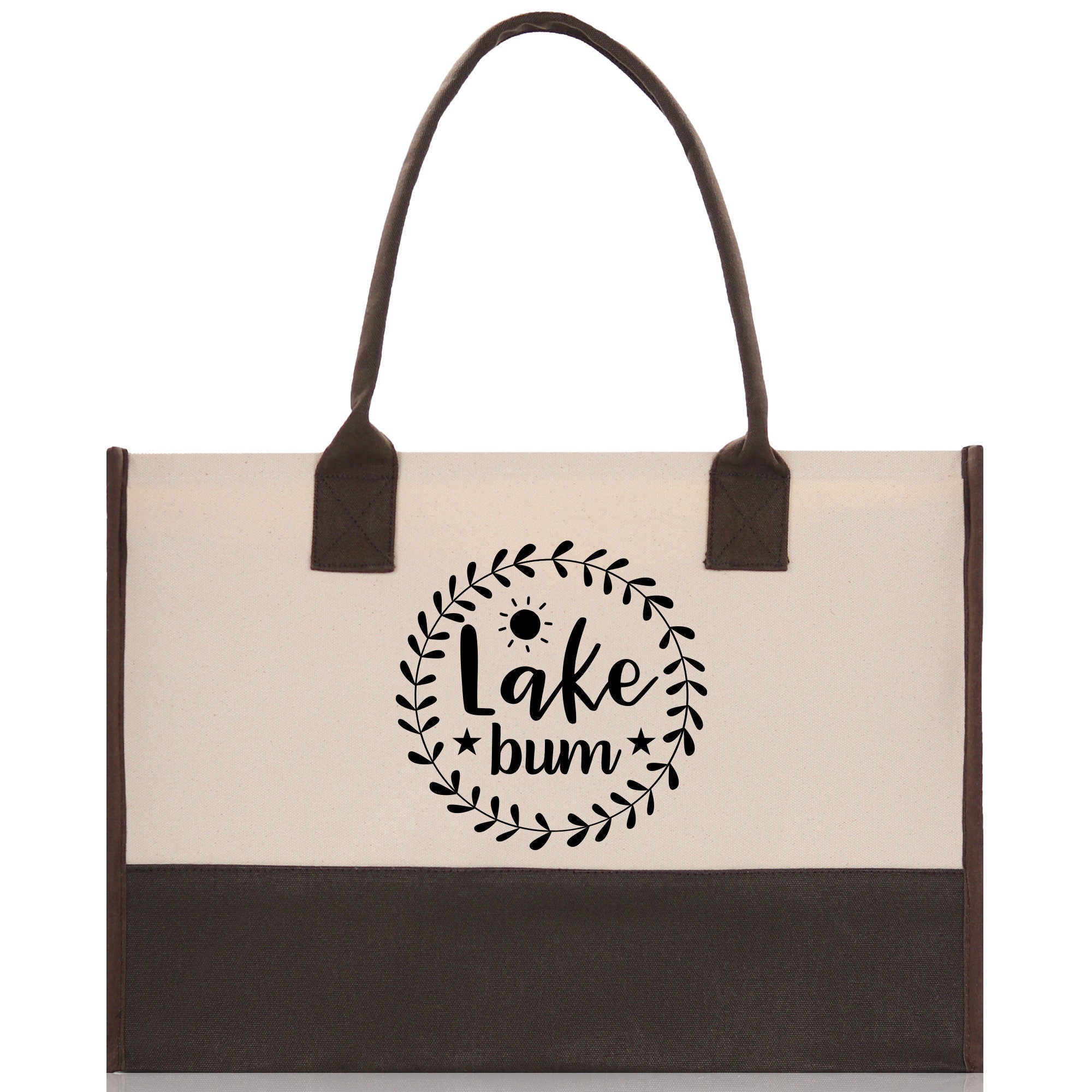 Lake Bum Cotton Canvas Chic Tote Bag Lake Lover Gift Tote Bag Laker Tote Outdoor Tote Weekender Tote Camper Tote Multipurpose Tote