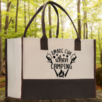 Smore Fun When Camping Cotton Canvas Chic Tote Bag Camping Tote Camping Lover Gift Tote Bag Outdoor Tote Weekender Tote Camper Tote