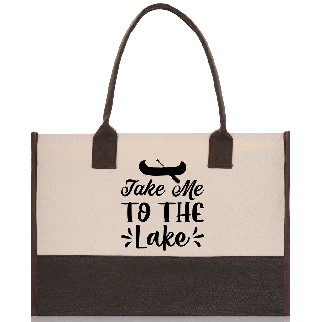 Take Me to the Lake Cotton Canvas Chic Tote Bag Camping Tote  Lake Lover Gift Tote Bag Outdoor Tote Weekender Tote Laker Tote