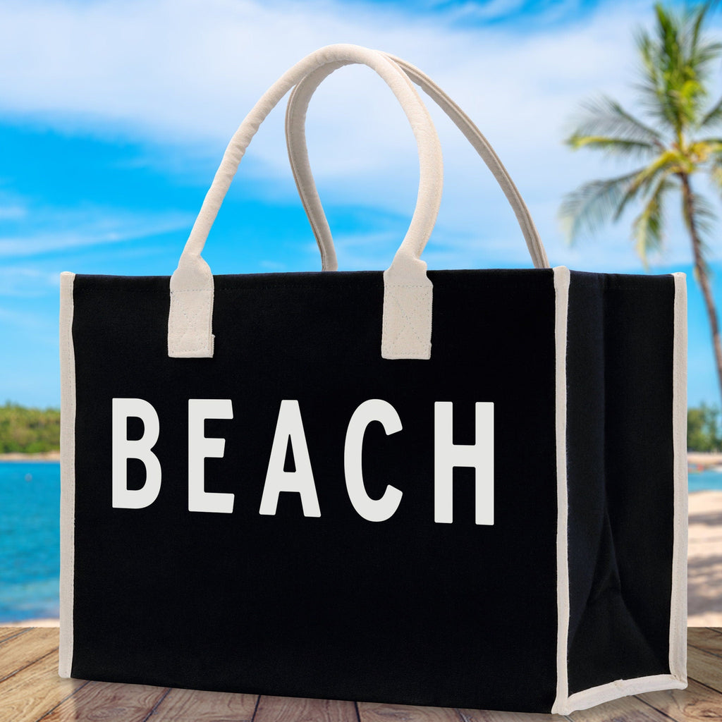 Beach Cotton Canvas Chic Tote Bag Multipurpose Tote Weekender Tote Gift for Her Outdoor Tote Vacation Tote Large Beach Bag