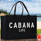 Cabana Life Cotton Canvas Chic Beach Tote Bag Multipurpose Tote Weekender Tote Gift for Her Outdoor Tote Vacation Tote Large Beach Bag