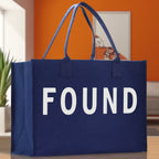 Found Cotton Canvas Chic Beach Tote Bag Multipurpose Tote Weekender Tote Gift for Her Outdoor Tote Vacation Tote Large Bag