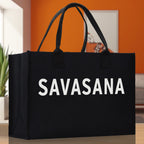 Savasana Cotton Canvas Chic Beach Tote Bag Multipurpose Tote Weekender Tote Gift for Her Outdoor Tote Vacation Tote Large Beach Bag