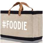 Foodie Jute Canvas Tote Funny Farmer Market Bag Quote Jute Bag Shopping Bag Burlap Bag Farmhouse Bag Grocery Bag