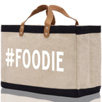 Foodie Jute Canvas Tote Funny Farmer Market Bag Quote Jute Bag Shopping Bag Burlap Bag Farmhouse Bag Grocery Bag