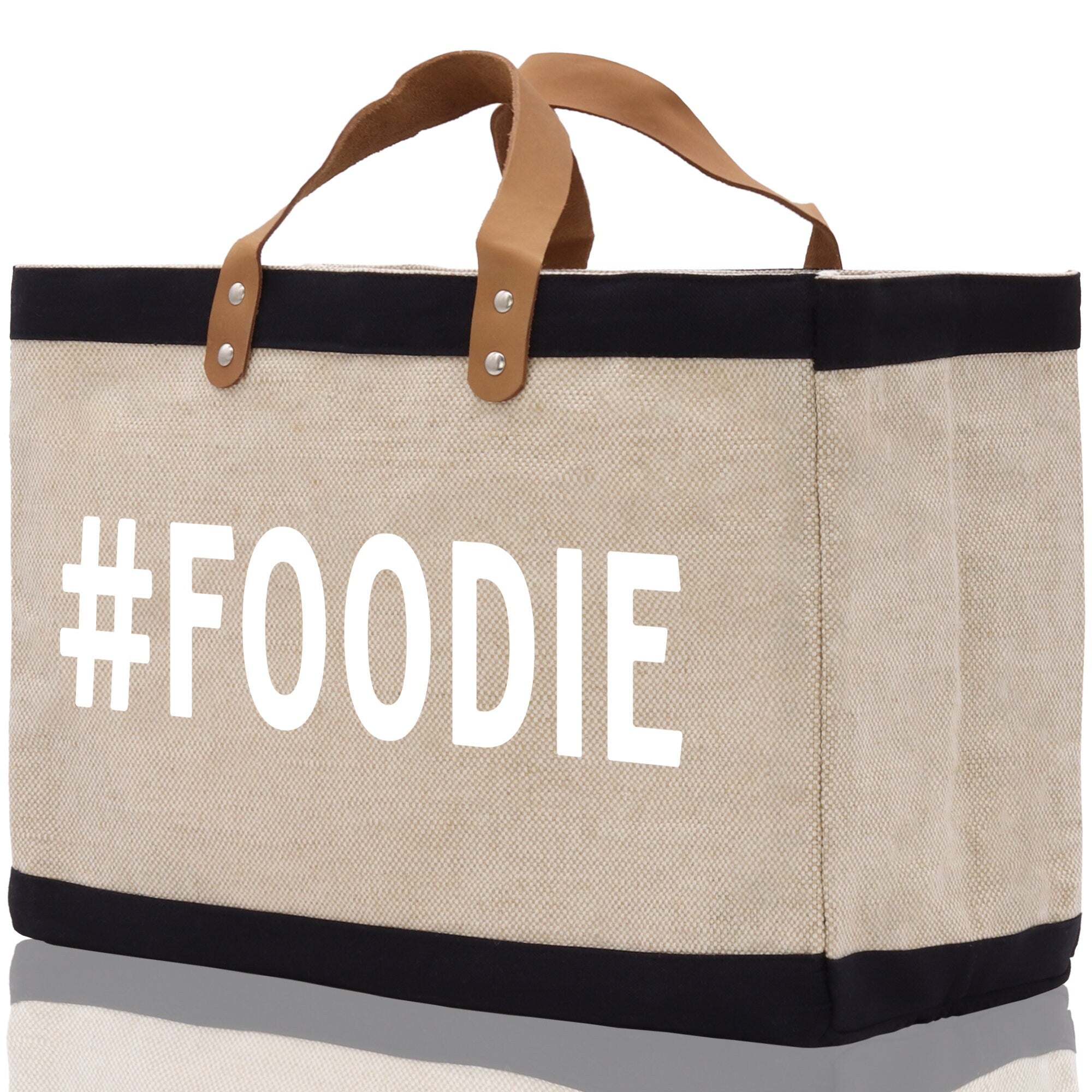 Foodie Jute Canvas Tote Funny Farmer Market Bag Quote Jute Bag Shopping Bag Burlap Bag Farmhouse Bag Grocery Bag