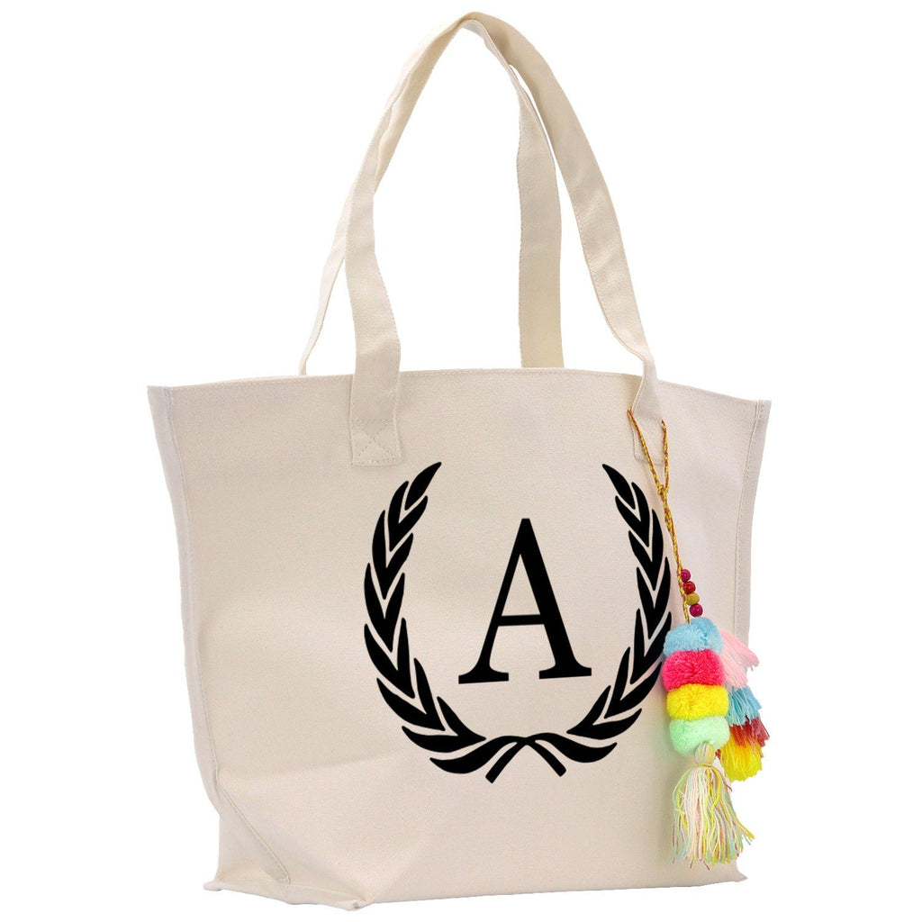 Personalized Cotton Canvas Hand Tote Bag Monogram Tote Bag Initial Canvas Tote Bridesmaid Gift Tote Magnetic Closure Bag Gift for Her A-Z