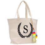 Personalized Cotton Canvas Hand Tote Bag Monogram Tote Bag Initial Canvas Tote Bridesmaid Gift Tote Magnetic Closure Bag Gift for Her A-Z