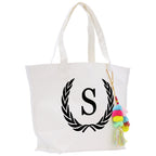 Personalized Cotton Canvas Hand Tote Bag Monogram Tote Bag Initial Canvas Tote Bridesmaid Gift Tote Magnetic Closure Bag Gift for Her A-Z