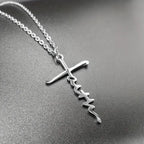 Dainty Silver, Gold, Rose Gold, & Black Faith Necklace Chain