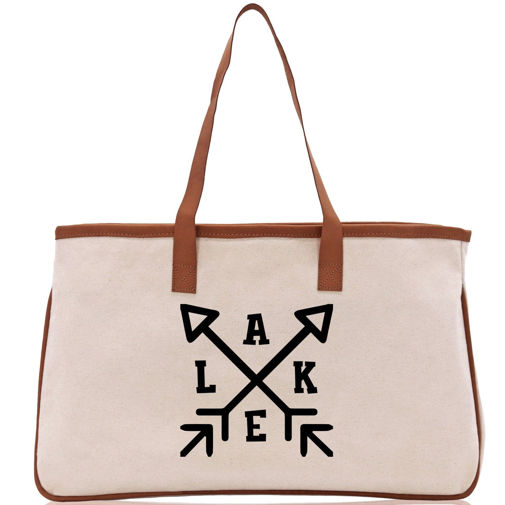 Lake Cotton Canvas Chic Tote Bag Lake Tote Lake Lover Gift Tote Bag Outdoor Tote Weekender Tote Laker Tote Multipurpose Tote