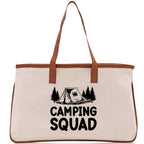 Camping Squad Cotton Canvas Chic Tote Bag Camping Tote Camping Lover Gift Tote Bag Outdoor Tote Weekender Tote Camper Tote Multipurpose Tote