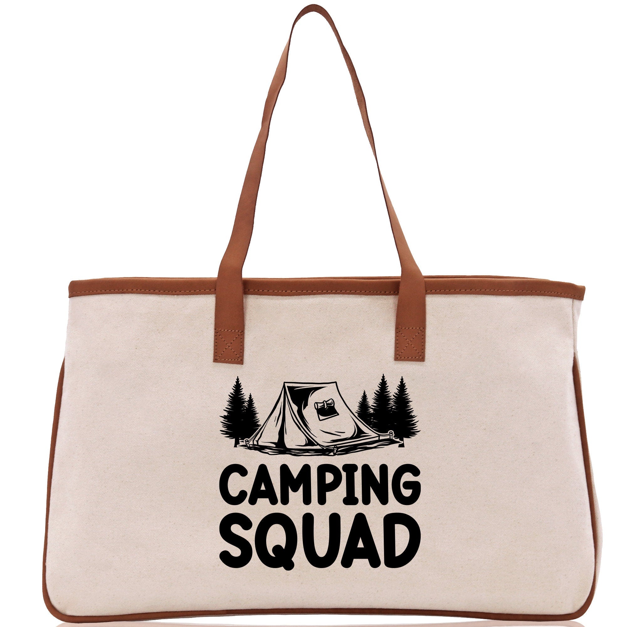 Camping Squad Cotton Canvas Chic Tote Bag Camping Tote Camping Lover Gift Tote Bag Outdoor Tote Weekender Tote Camper Tote Multipurpose Tote