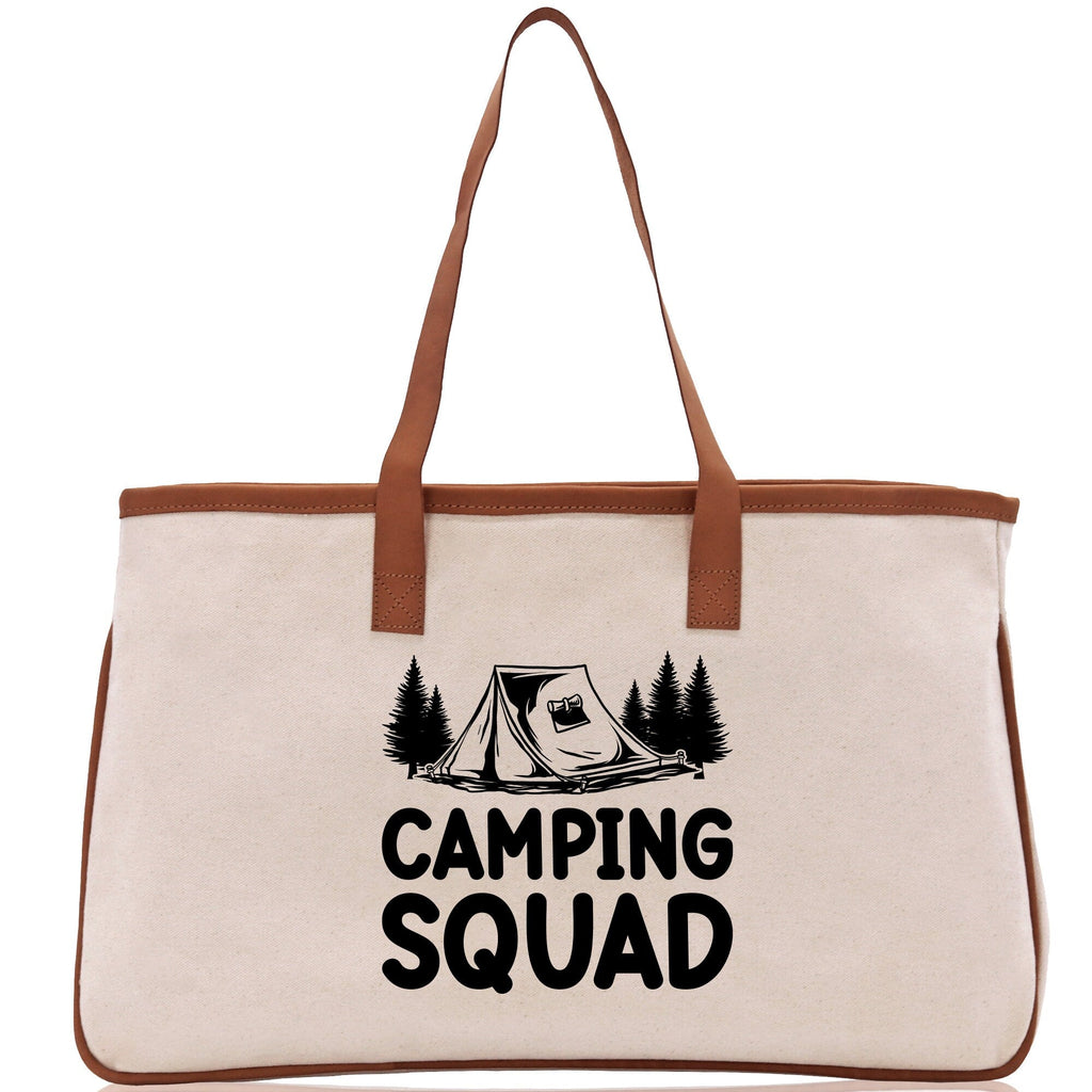 Camping Squad Cotton Canvas Chic Tote Bag Camping Tote Camping Lover Gift Tote Bag Outdoor Tote Weekender Tote Camper Tote Multipurpose Tote