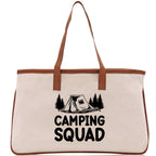 Camping Squad Cotton Canvas Chic Tote Bag Camping Tote Camping Lover Gift Tote Bag Outdoor Tote Weekender Tote Camper Tote Multipurpose Tote