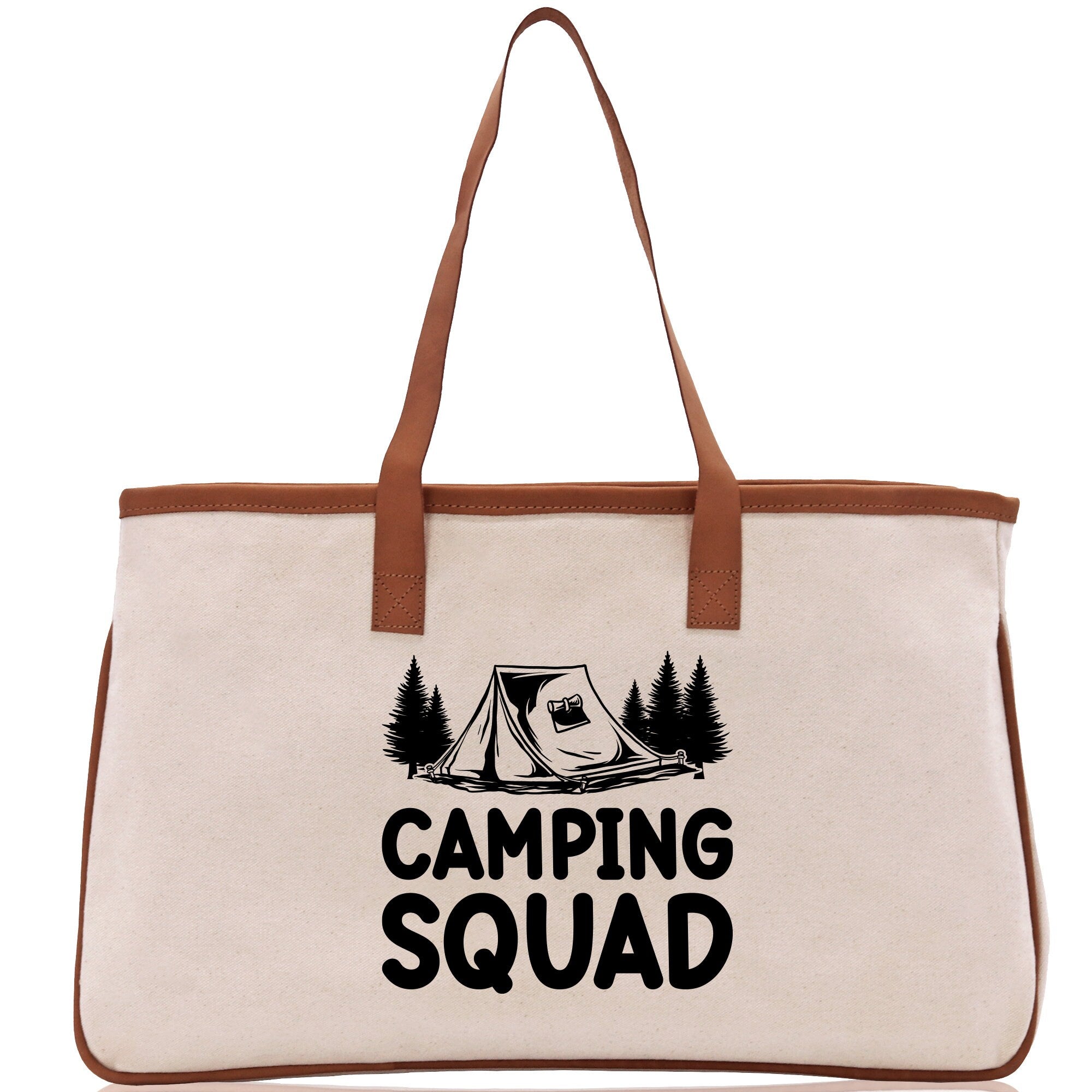 Camping Squad Cotton Canvas Chic Tote Bag Camping Tote Camping Lover Gift Tote Bag Outdoor Tote Weekender Tote Camper Tote Multipurpose Tote