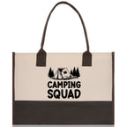 Camping Squad Cotton Canvas Chic Tote Bag Camping Tote Camping Lover Gift Tote Bag Outdoor Tote Weekender Tote Camper Tote Multipurpose Tote