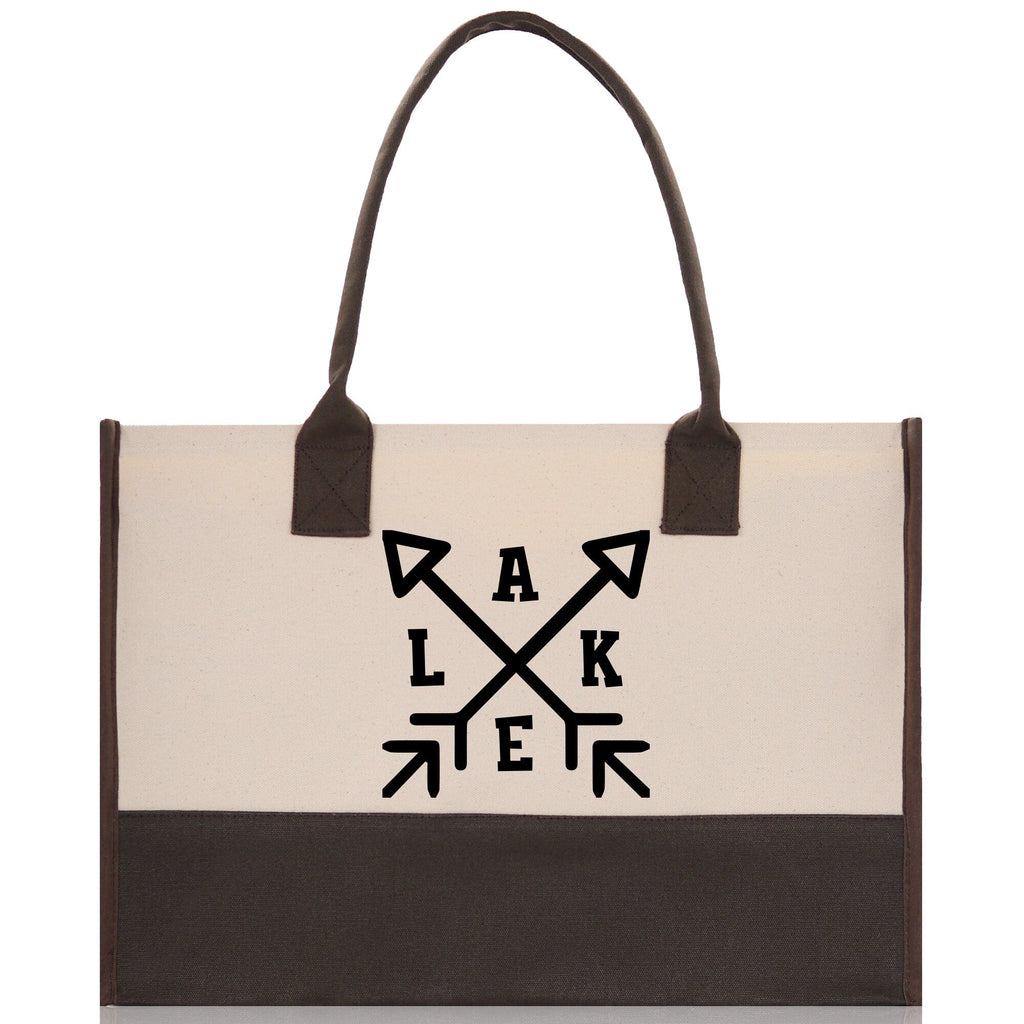 Lake Cotton Canvas Chic Tote Bag Lake Tote Lake Lover Gift Tote Bag Outdoor Tote Weekender Tote Laker Tote Multipurpose Tote