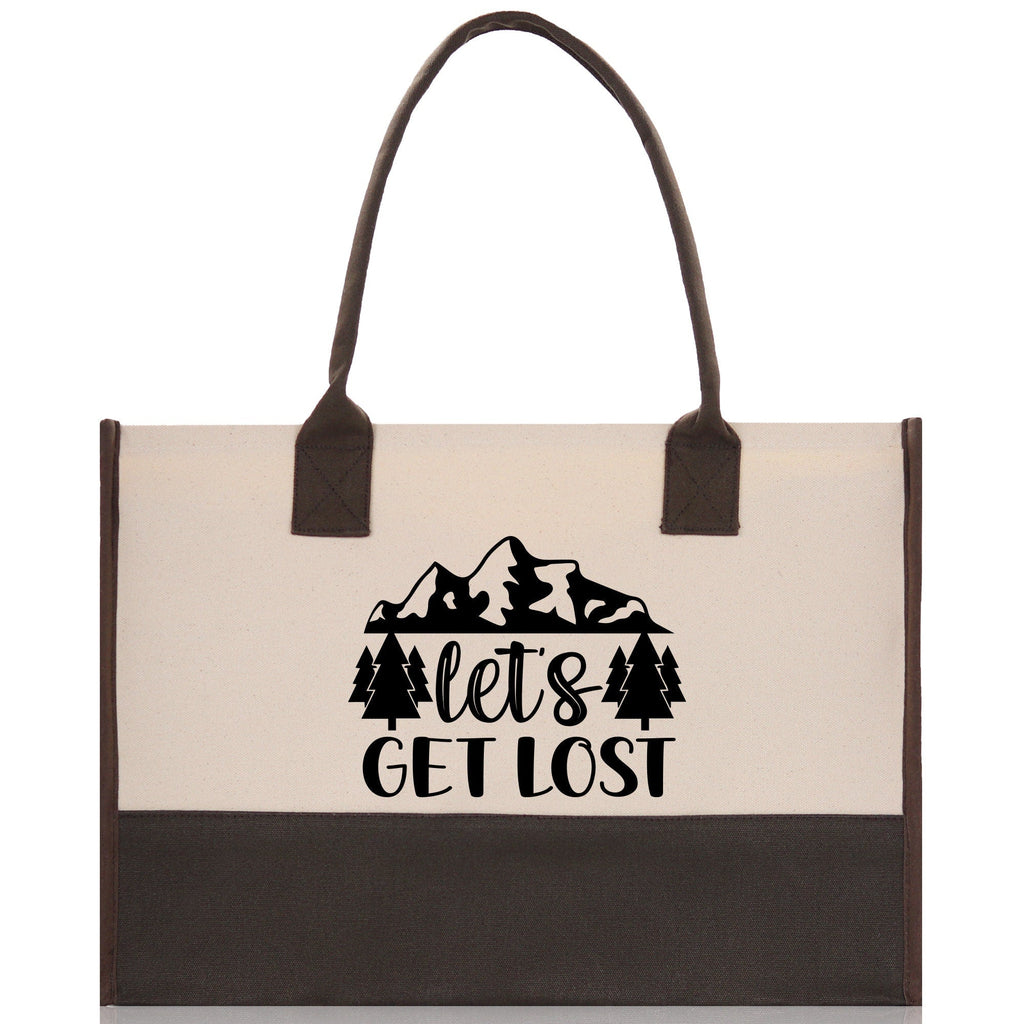 Let's Get Lost Cotton Canvas Chic Tote Bag Camping Tote Camping Lover Gift Tote Bag Outdoor Tote Multipurpose Weekender Tote Camper Tote