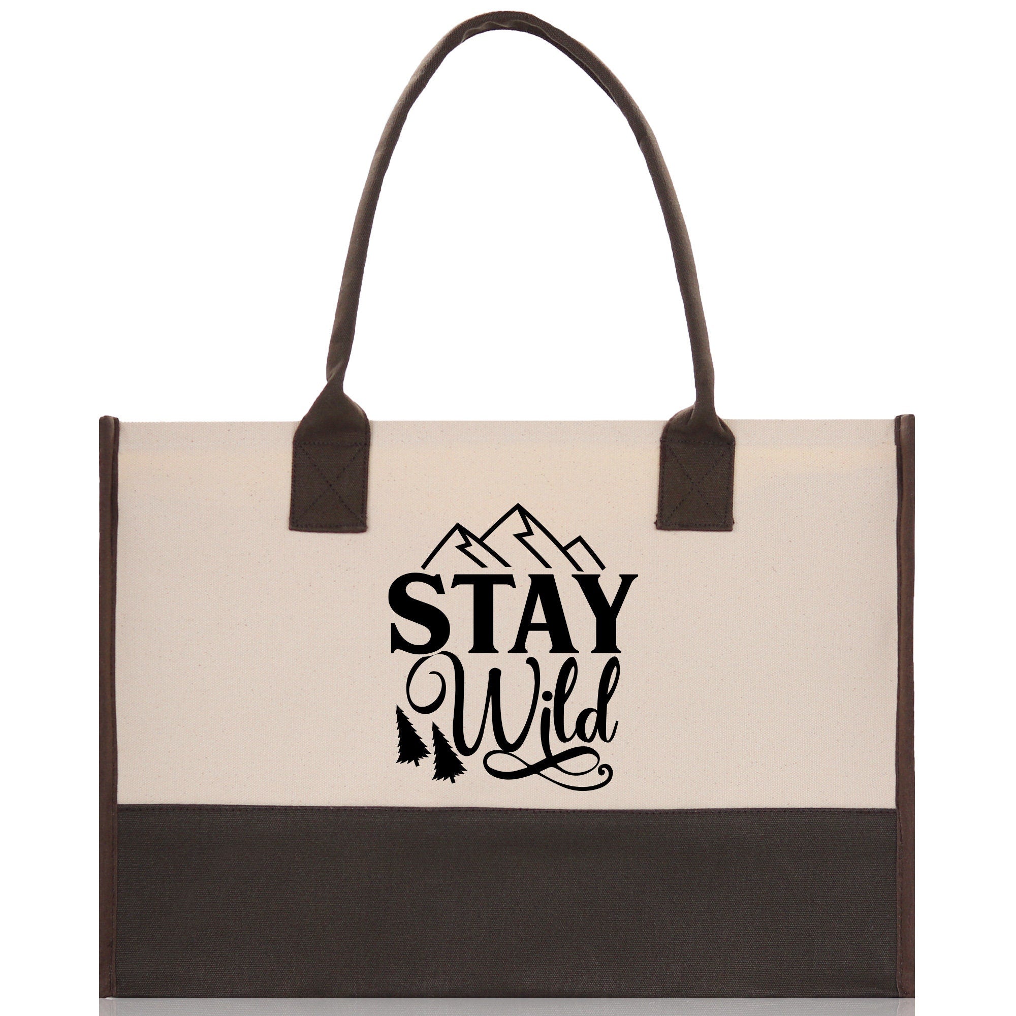Stay Wild Cotton Canvas Chic Tote Bag Camping Tote Camping Lover Gift Tote Bag Outdoor Tote Weekender Tote Camper Tote Multipurpose Tote