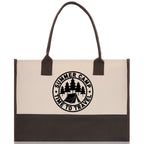 Summer Camp Time To Travel Cotton Canvas Chic Tote Bag Camping Tote Camping Lover Gift Tote Bag Outdoor Tote Weekender Tote Camper Tote