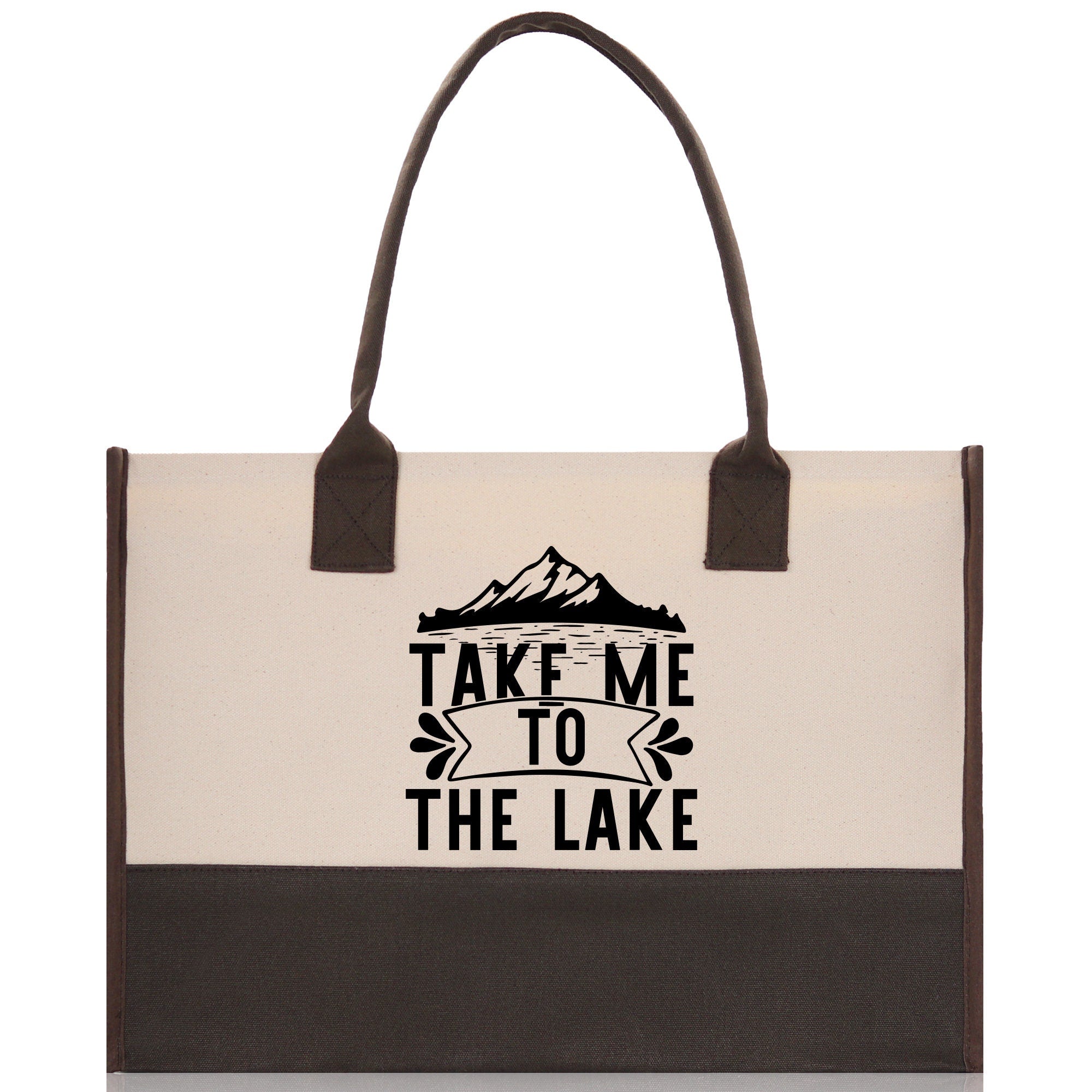 Take Me to the Lake Cotton Canvas Chic Tote Bag Camping Tote  Lake Lover Gift Tote Bag Outdoor Tote Weekender Tote Laker Tote