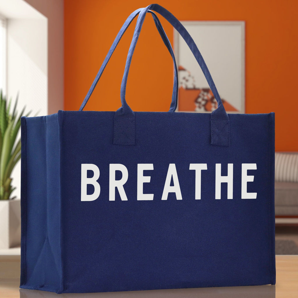 Breathe Cotton Canvas Chic Beach Tote Bag Multipurpose Tote Weekender Tote Gift for Her Outdoor Tote Vacation Tote Large Beach Bag
