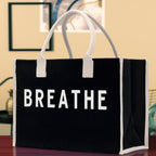 Breathe Cotton Canvas Chic Beach Tote Bag Multipurpose Tote Weekender Tote Gift for Her Outdoor Tote Vacation Tote Large Beach Bag
