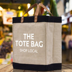 The Tote Bag Shop Local Jute Canvas Tote Funny Farmer Market Bag Quote Jute Bag Shopping Bag Burlap Bag Farmhouse Bag Grocery Bag
