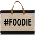Foodie Jute Canvas Tote Funny Farmer Market Bag Quote Jute Bag Shopping Bag Burlap Bag Farmhouse Bag Grocery Bag