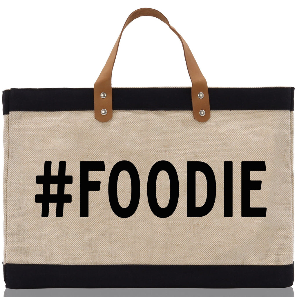 Foodie Jute Canvas Tote Funny Farmer Market Bag Quote Jute Bag Shopping Bag Burlap Bag Farmhouse Bag Grocery Bag