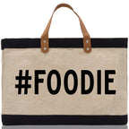 Foodie Jute Canvas Tote Funny Farmer Market Bag Quote Jute Bag Shopping Bag Burlap Bag Farmhouse Bag Grocery Bag