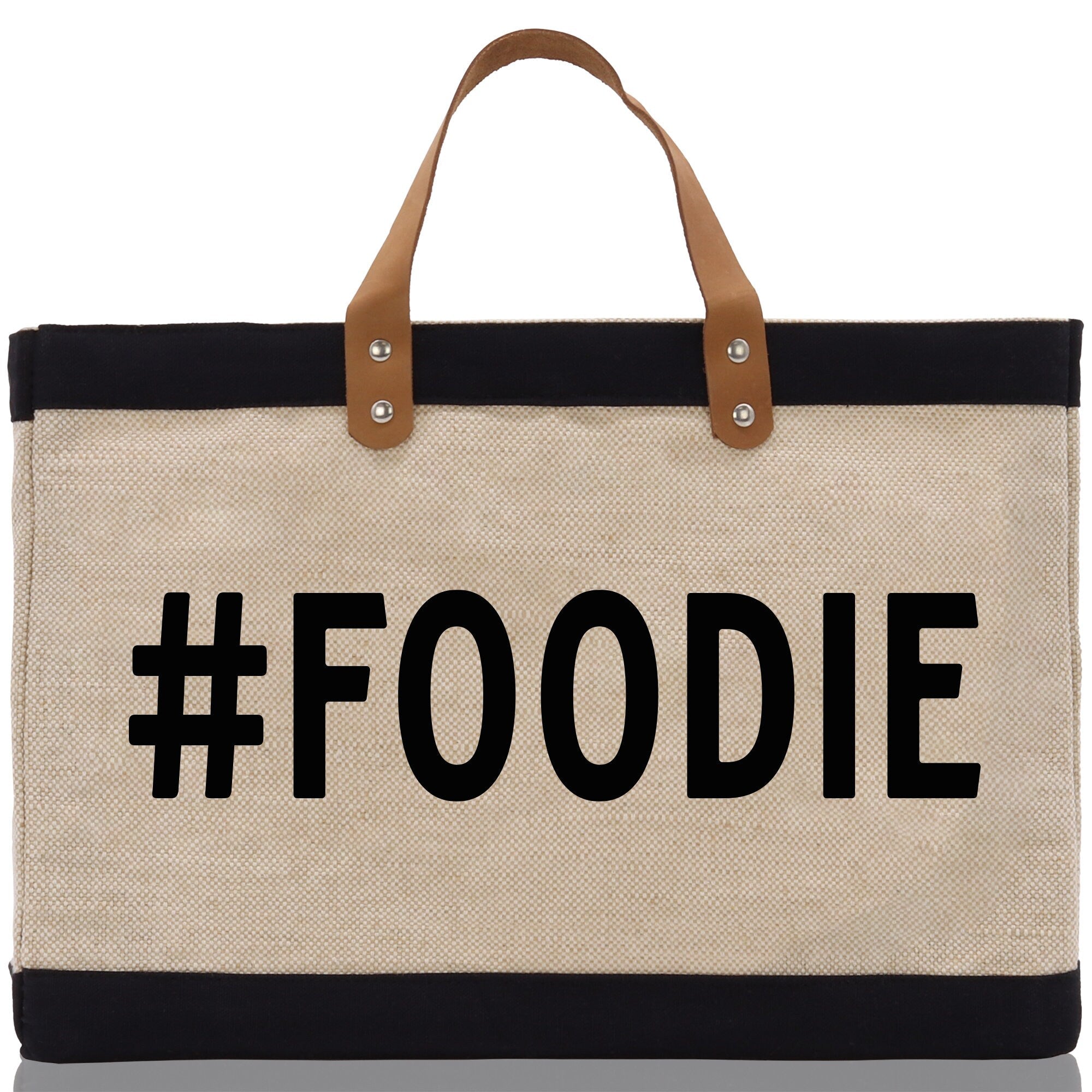 Foodie Jute Canvas Tote Funny Farmer Market Bag Quote Jute Bag Shopping Bag Burlap Bag Farmhouse Bag Grocery Bag