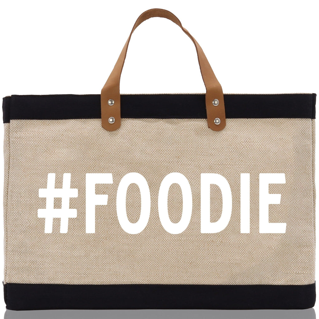 Foodie Jute Canvas Tote Funny Farmer Market Bag Quote Jute Bag Shopping Bag Burlap Bag Farmhouse Bag Grocery Bag
