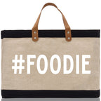 Foodie Jute Canvas Tote Funny Farmer Market Bag Quote Jute Bag Shopping Bag Burlap Bag Farmhouse Bag Grocery Bag