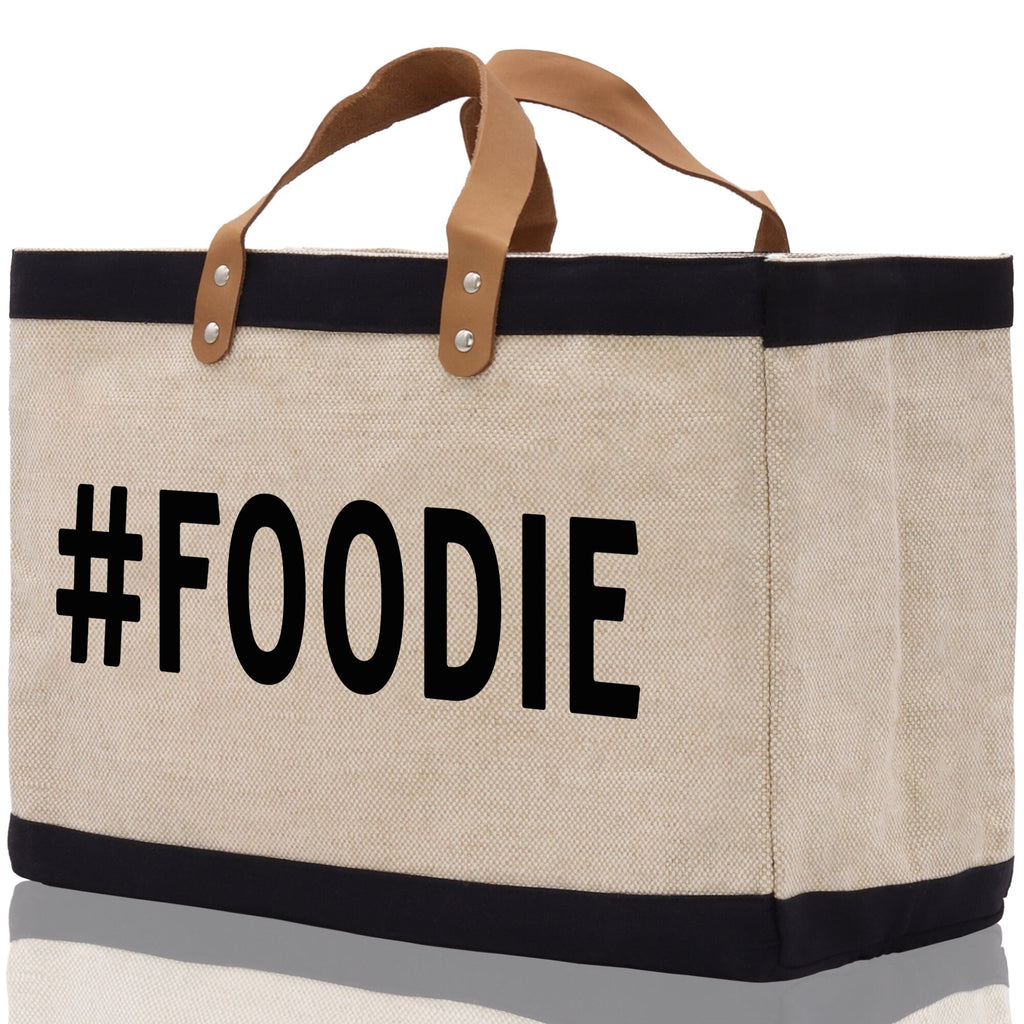 Foodie Jute Canvas Tote Funny Farmer Market Bag Quote Jute Bag Shopping Bag Burlap Bag Farmhouse Bag Grocery Bag